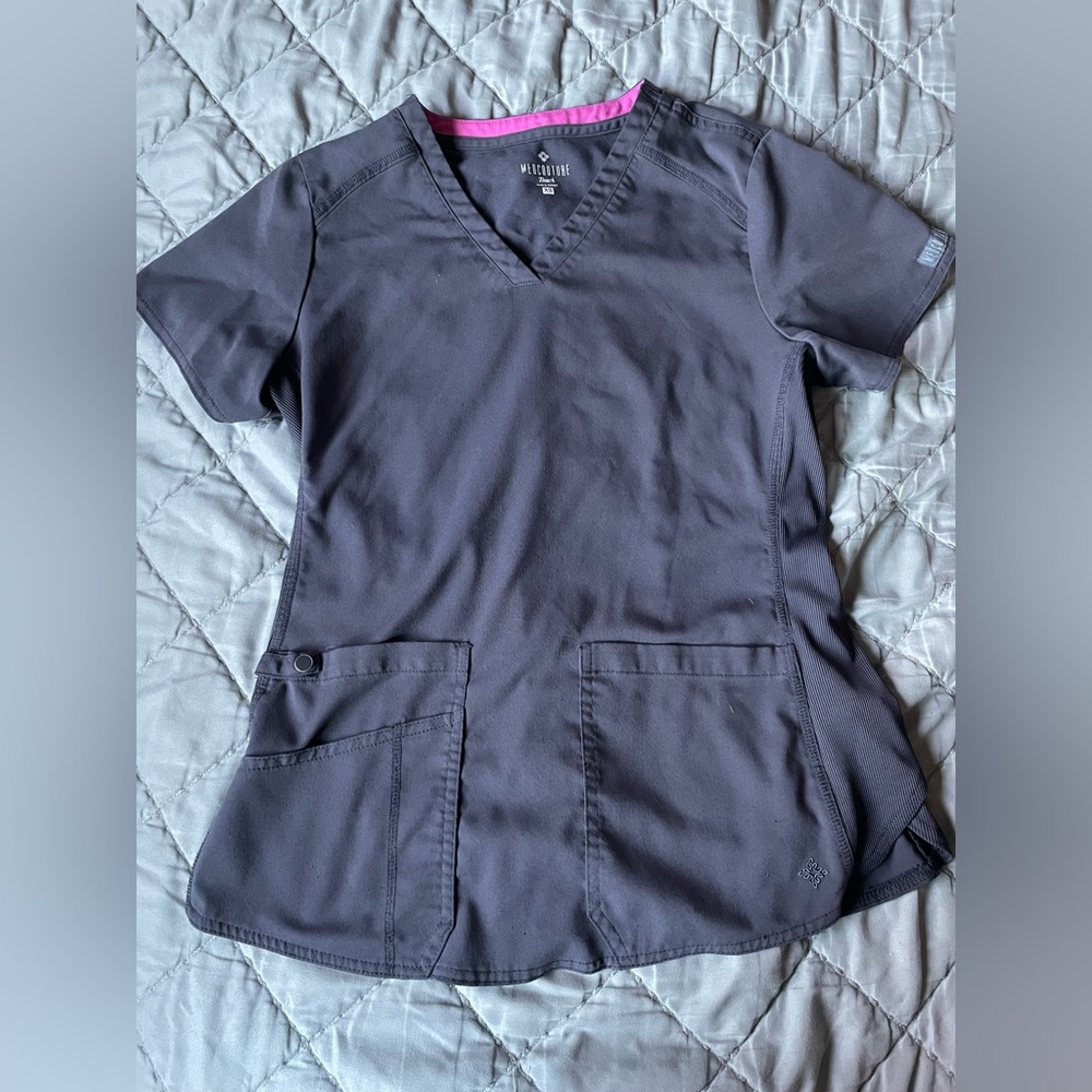 Medcouture Gray Scrub Top
